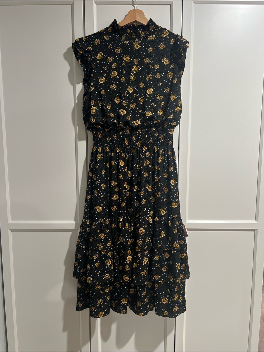Saks Fifth Avenue Yellow Floral Midi Dress